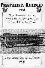 PRR "Passing Of The Wooden Passenger Car," Publishers Cover, 1928